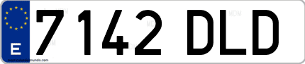 Ejemplo de matrícula de coche ordinaria 7142 DLD