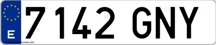 Ejemplo de matrícula española 7142 GNY