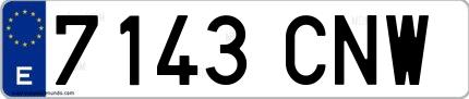 Ejemplo de matrícula española 7143 CNW