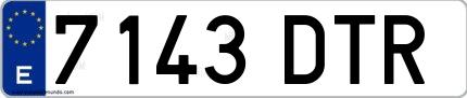 Ejemplo de matrícula española 7143 DTR