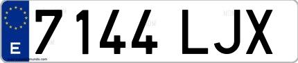 Ejemplo de matrícula española 7144 LJX