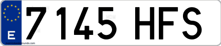 Ejemplo de matrícula de coche ordinaria 7145 HFS