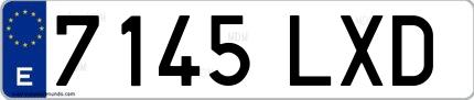 Ejemplo de matrícula española 7145 LXD