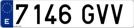 Ejemplo de matrícula de coche ordinaria 7146 GVV