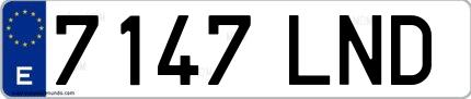 Ejemplo de matrícula española 7147 LND