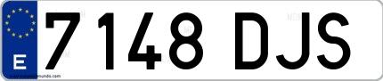 Ejemplo de matrícula española 7148 DJS