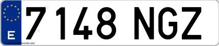 Ejemplo de matrícula española 7148 NGZ