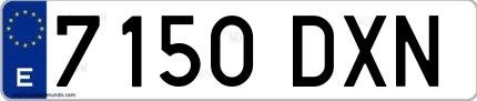 Ejemplo de matrícula española 7150 DXN