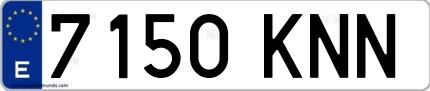 Ejemplo de matrícula española 7150 KNN