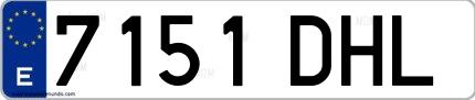Ejemplo de matrícula española 7151 DHL