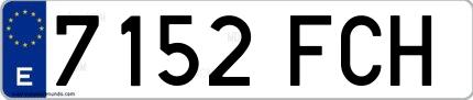 Ejemplo de matrícula española 7152 FCH