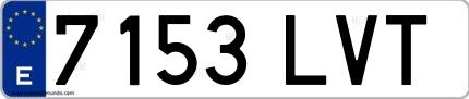 Ejemplo de matrícula española 7153 LVT