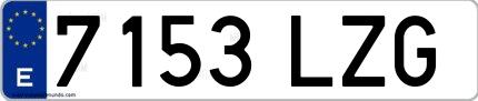 Ejemplo de matrícula española 7153 LZG