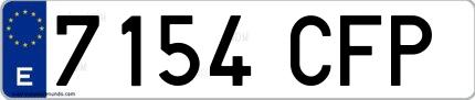 Ejemplo de matrícula española 7154 CFP
