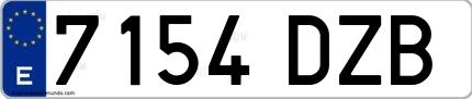 Ejemplo de matrícula española 7154 DZB