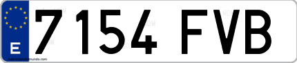 Ejemplo de matrícula de coche ordinaria 7154 FVB