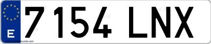 Ejemplo de matrícula española 7154 LNX