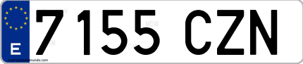 Ejemplo de matrícula de coche ordinaria 7155 CZN