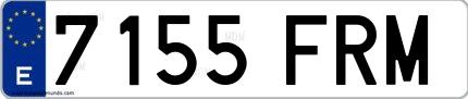 Ejemplo de matrícula española 7155 FRM