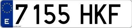 Ejemplo de matrícula española 7155 HKF
