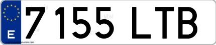 Ejemplo de matrícula española 7155 LTB