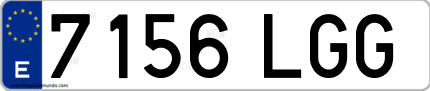 Ejemplo de matrícula de coche ordinaria 7156 LGG