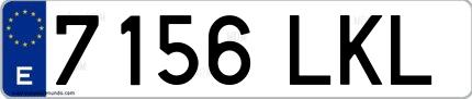 Ejemplo de matrícula española 7156 LKL
