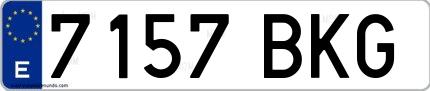 Ejemplo de matrícula española 7157 BKG