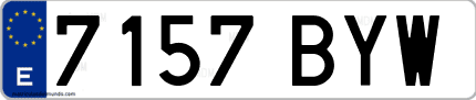 Ejemplo de matrícula de coche ordinaria 7157 BYW