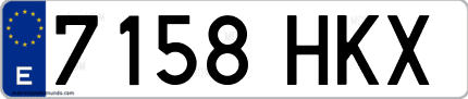 Ejemplo de matrícula de coche ordinaria 7158 HKX