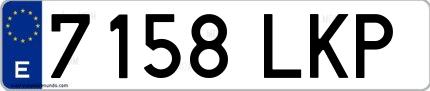 Ejemplo de matrícula española 7158 LKP