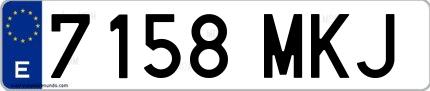 Ejemplo de matrícula española 7158 MKJ