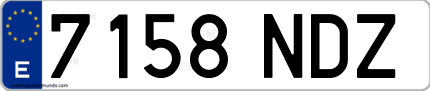 Ejemplo de matrícula de coche ordinaria 7158 NDZ