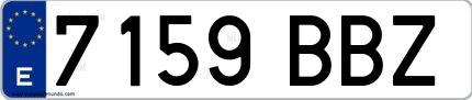 Ejemplo de matrícula española 7159 BBZ