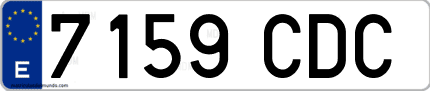 Ejemplo de matrícula de coche ordinaria 7159 CDC