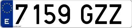 Ejemplo de matrícula española 7159 GZZ