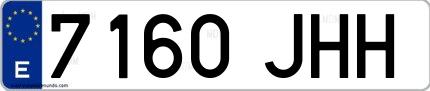 Ejemplo de matrícula española 7160 JHH