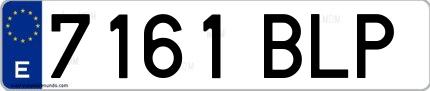 Ejemplo de matrícula española 7161 BLP
