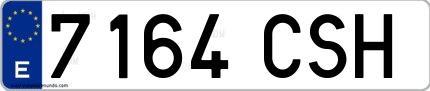 Ejemplo de matrícula española 7164 CSH