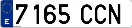 Ejemplo de matrícula española 7165 CCN