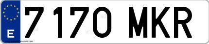 Ejemplo de matrícula española 7170 MKR