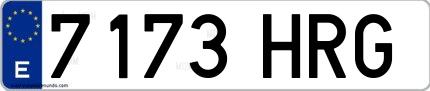 Ejemplo de matrícula española 7173 HRG