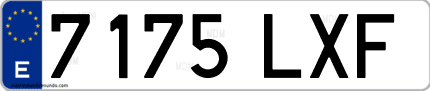 Ejemplo de matrícula de coche ordinaria 7175 LXF