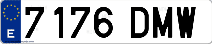 Ejemplo de matrícula de coche ordinaria 7176 DMW