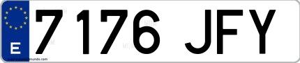 Ejemplo de matrícula española 7176 JFY