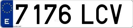 Ejemplo de matrícula española 7176 LCV