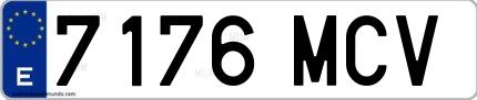 Ejemplo de matrícula española 7176 MCV