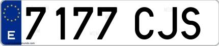 Ejemplo de matrícula española 7177 CJS