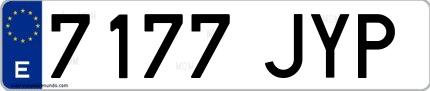 Ejemplo de matrícula española 7177 JYP