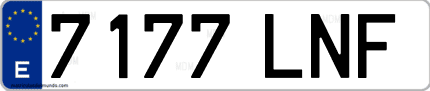 Ejemplo de matrícula de coche ordinaria 7177 LNF